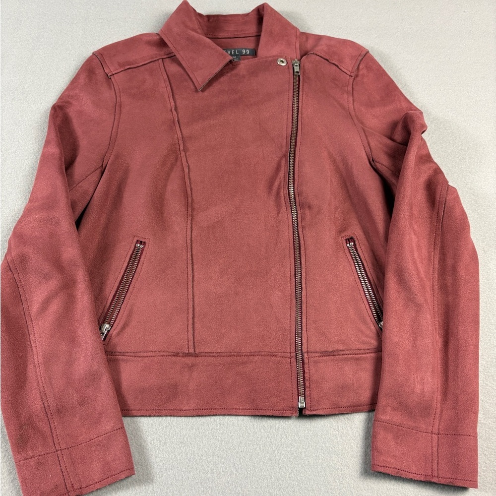 Level 99 Tabitha Moto Jacket Faux Suede